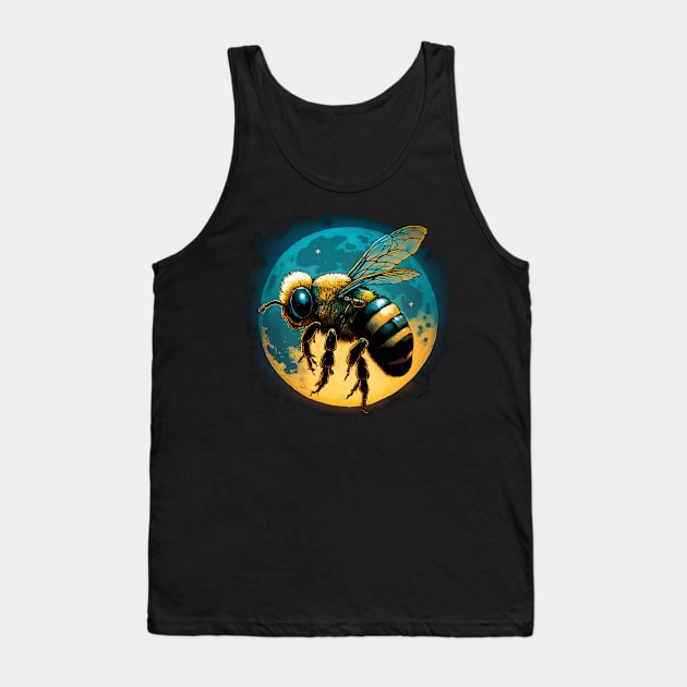 Enchanting Night Journey: A Cool Bee in Search of Nectar Tank Top by MLArtifex